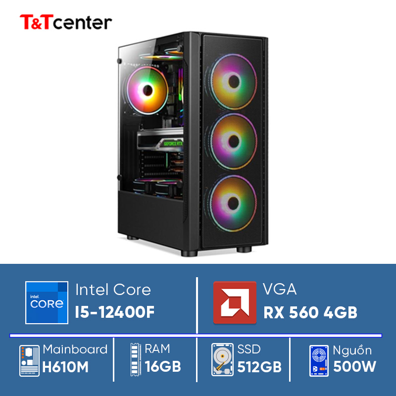 PC GAMING Core i5 12400F | 16GB 512GB RX 560 4GB