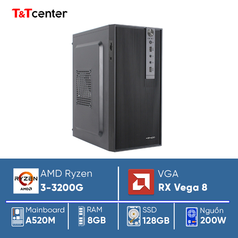 PC Văn Phòng AMD Ryzen 3-3200G| 8GB 128GB RX Vega 8