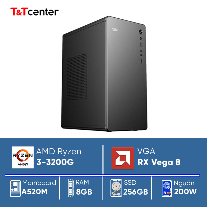 PC Văn Phòng AMD Ryzen 3-3200G| 8GB 256GB RX Vega 8