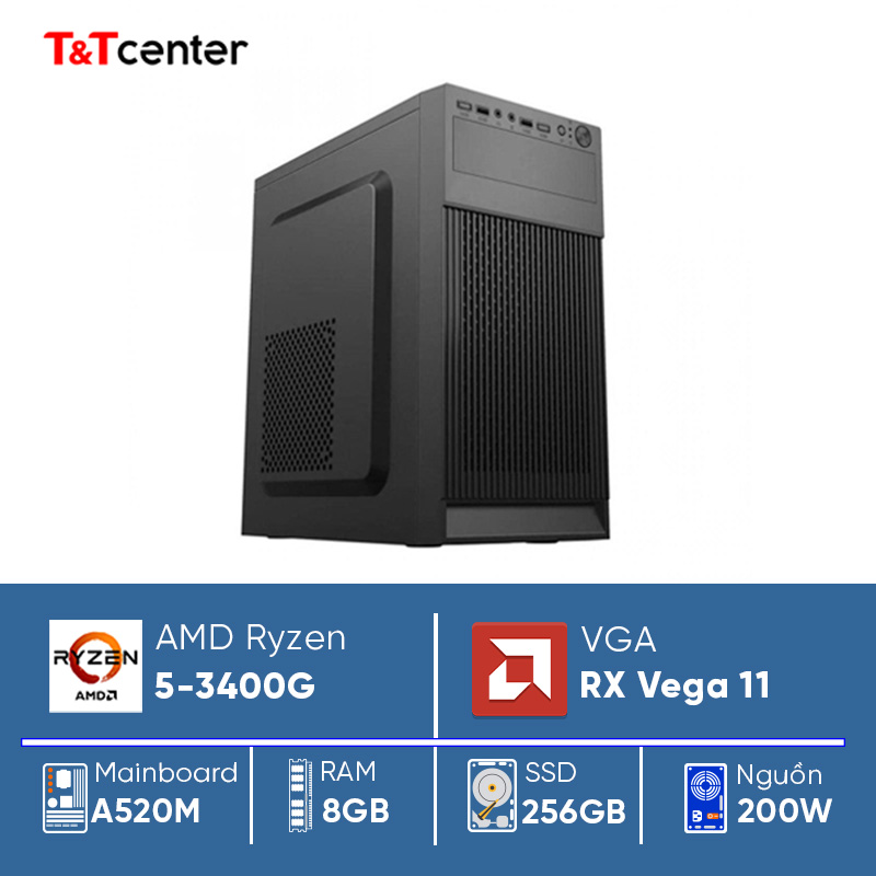 PC Văn Phòng AMD Ryzen 5-3400G | 8GB 256GB RX Vega 11