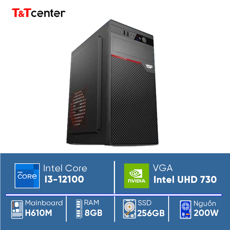 PC Văn Phòng Core i3 - 12100 | 8GB 256GB Intel UHD Graphics 730
