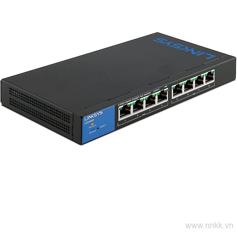LINKSYS LGS308P 8-PORT BUSINESS SMART GIGABIT POE+ SWITCH
