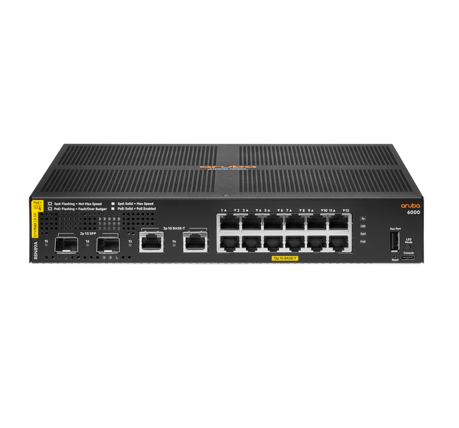 R8N89A Aruba CX 6000 12G PoE Class4 2G/2SFP Switch