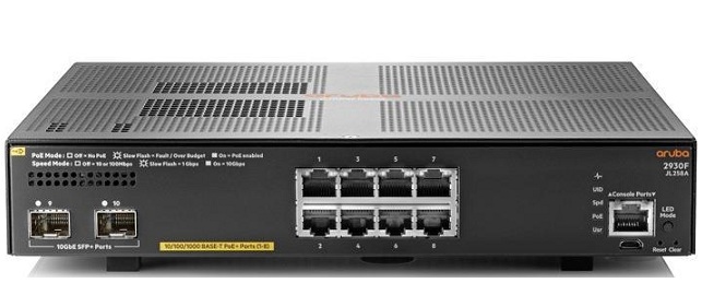 Switch Aruba 2930F-8G-PoE+ 2SFP+ (JL258A)
