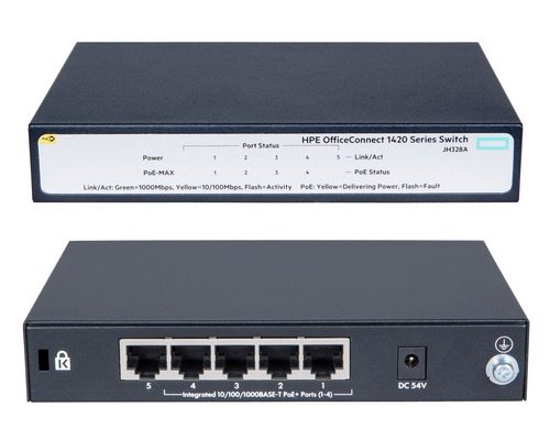 Switch HPE 1420-5G-POE+ 32W (JH328A) HPE Aruba