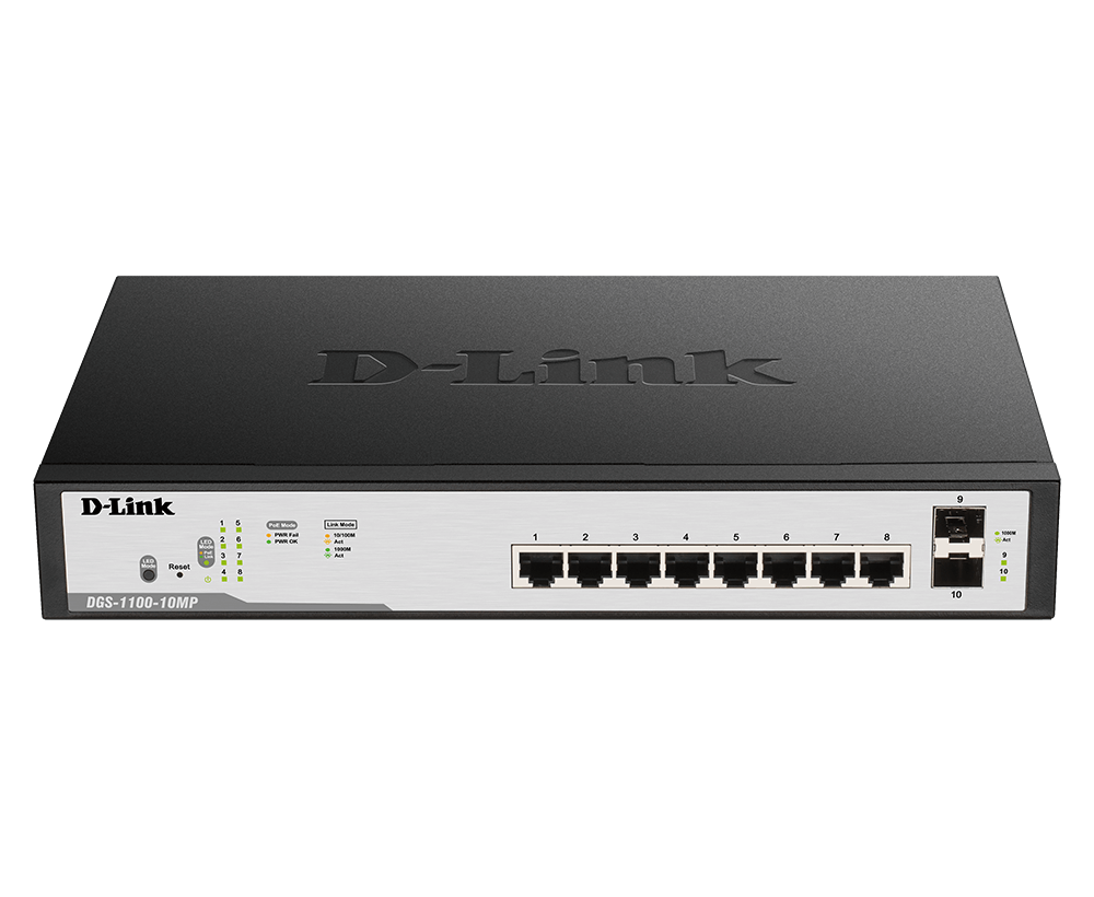DGS-1100-10MP 10-Port Gigabit PoE Smart Managed Switch