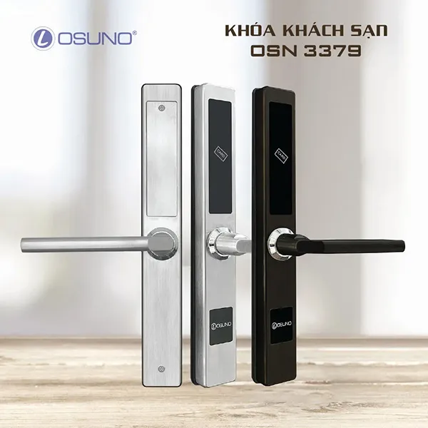 Khóa Thẻ Từ Khách Sạn OSN-3379 – Inox 304, Mở Thẻ + Chìa Cơ, Nhỏ Gọn, Bền Đẹp