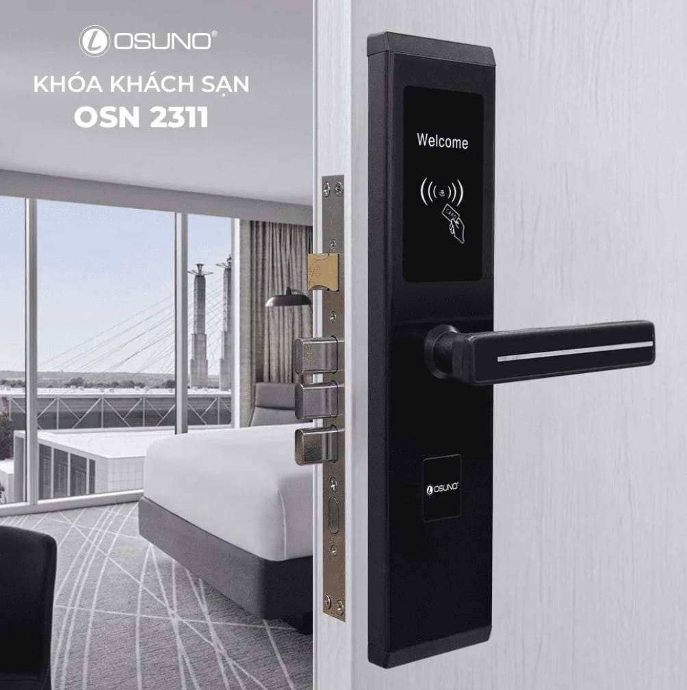 Khóa Thẻ Từ Khách Sạn Giá Rẻ OSN-2311 – Inox 304, Bền Bỉ, Thẻ 13.56Mhz