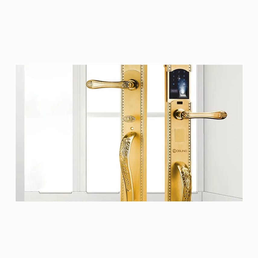 Khóa Vân Tay Cho Biệt Thự Đồng Mạ Vàng 24K OSN-KBT06 - Khóa vân tay biệt thự mạ vàng 24K