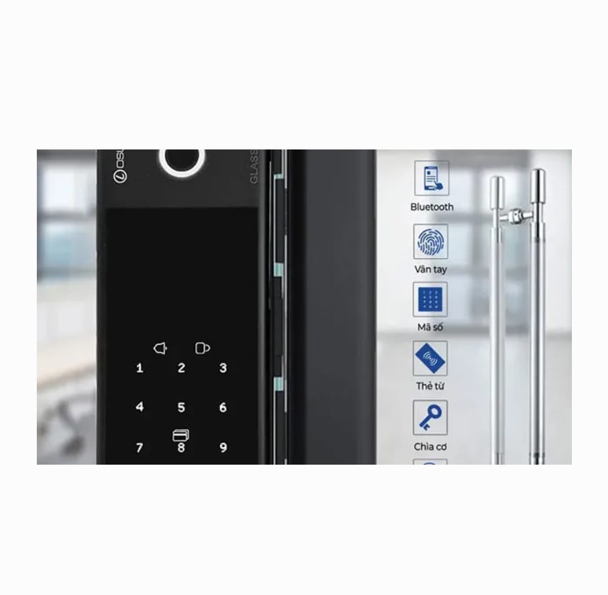 Khóa Vân Tay Cửa Kính Cường Lực OSN-3373 - Khóa vân tay cửa kính cường lực