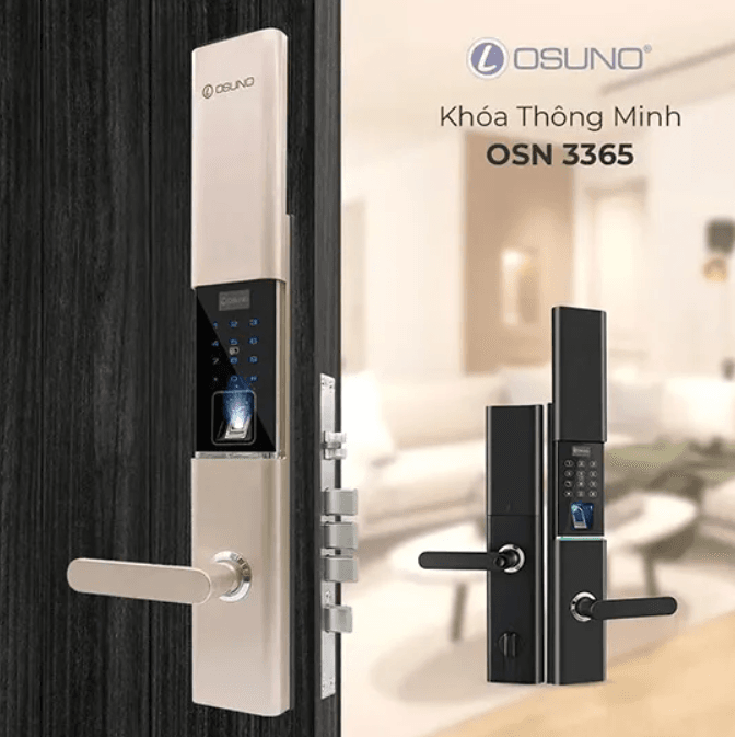 Khóa Vân Tay Cửa Gỗ Chung Cư Chống Nhìn Trộm OSN-3365 - Khóa vân tay cửa gỗ chống nhìn trộm
