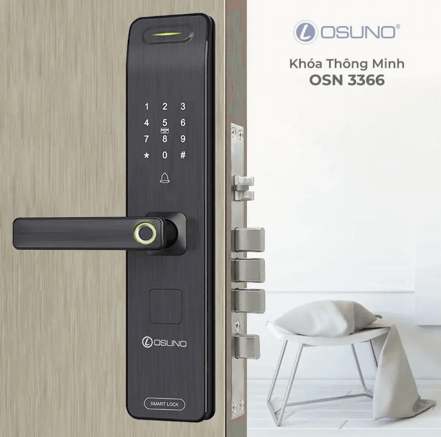 Khóa Vân Tay Tích Hợp Màn Hình Chống Trộm OSN-3366 - Khóa vân tay tích hợp màn hình chống trộm