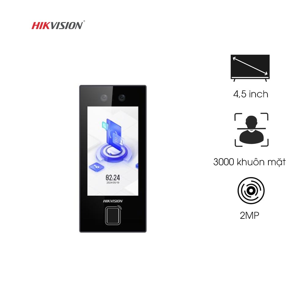 Thiết bị kiểm soát vào ra - máy chấm công khuôn mặt Hikvision DS-K1T344MBFWX-E1