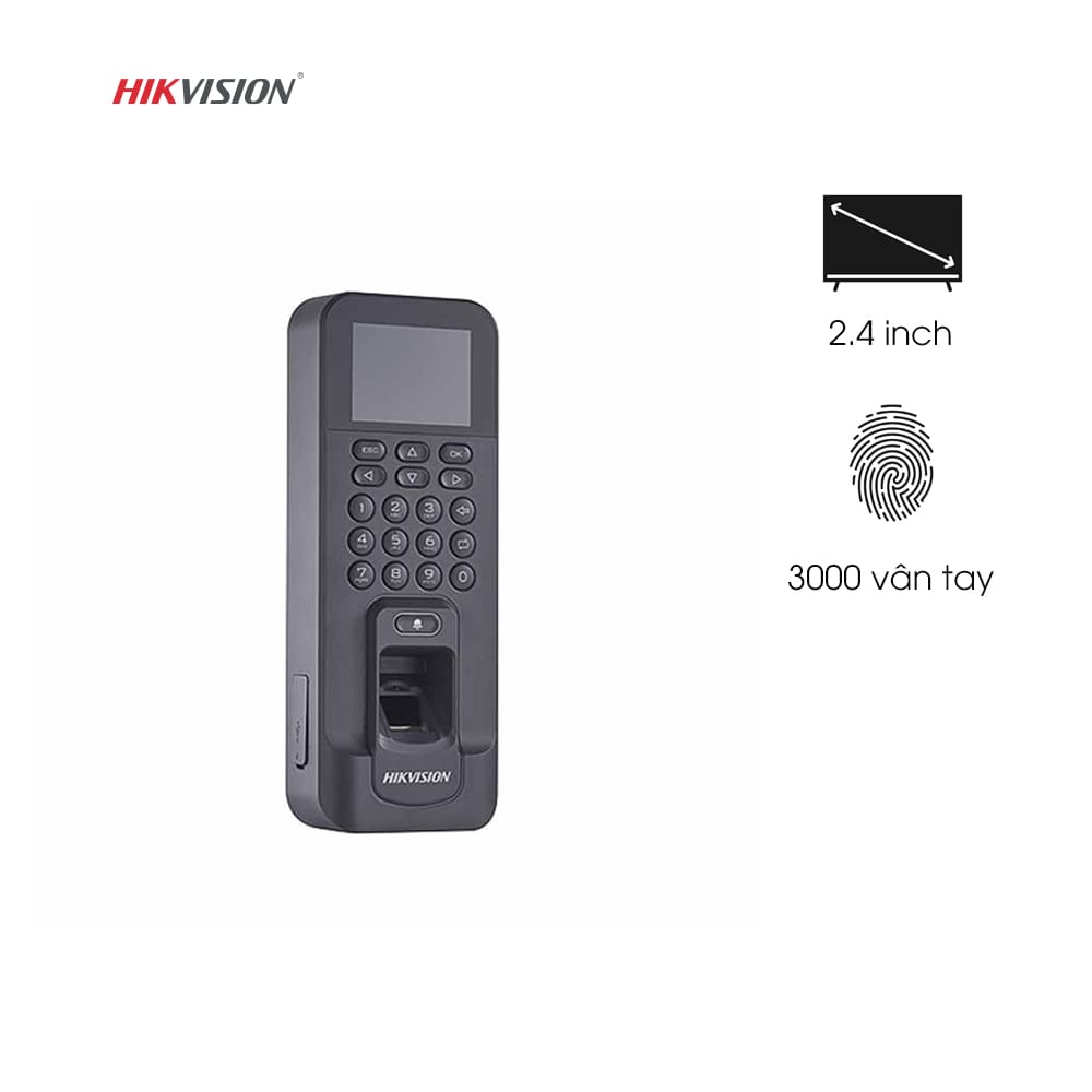 Thiết bị kiểm soát vào ra - máy chấm công vân tay Hikvision SH-K1T9804BMF