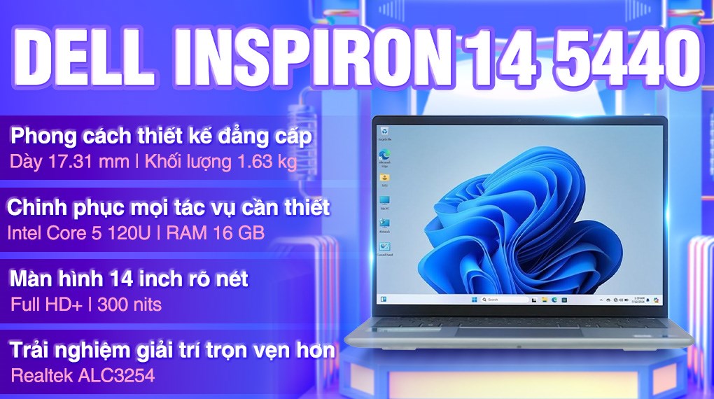 Laptop Dell Inspiron 14 5440 - 71053697 (Core 5 120U, 16GB, 1TB, Full HD+, OfficeH24+365B, Win11)