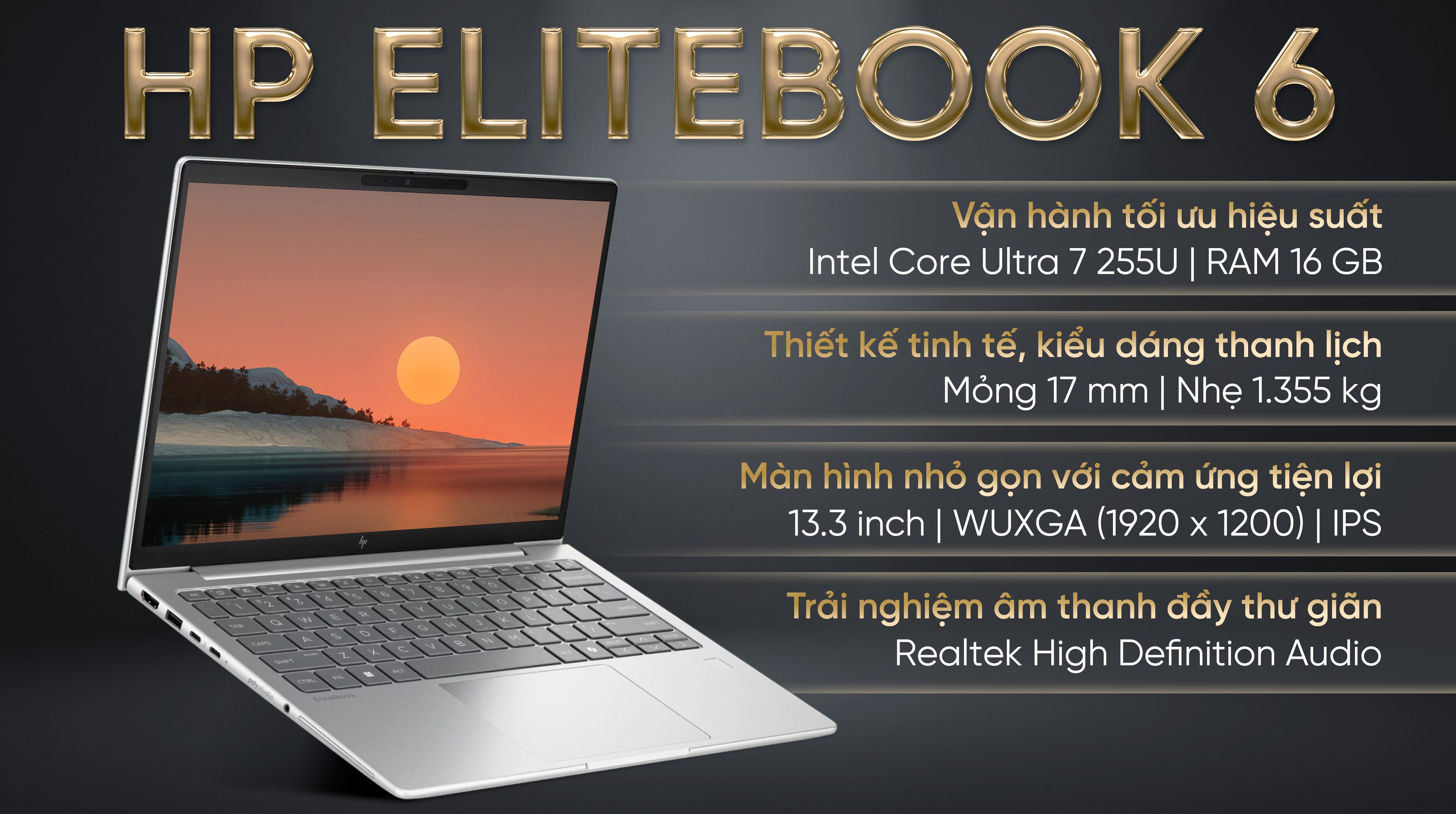 Laptop HP EliteBook 6 G1i 13 - BQ9M6PT (Ultra 7 255U, 16GB, 512GB, WUXGA, Win11)