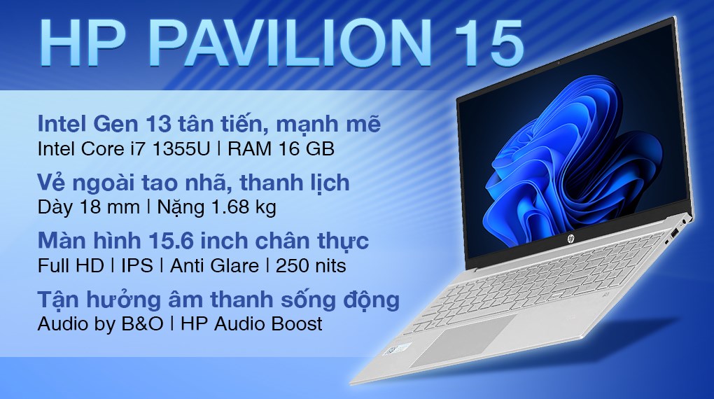 Laptop HP Pavilion 15 eg3112TU - 8U6L9PA (i7 1355U, 16GB, 512GB, Full HD, Win11)