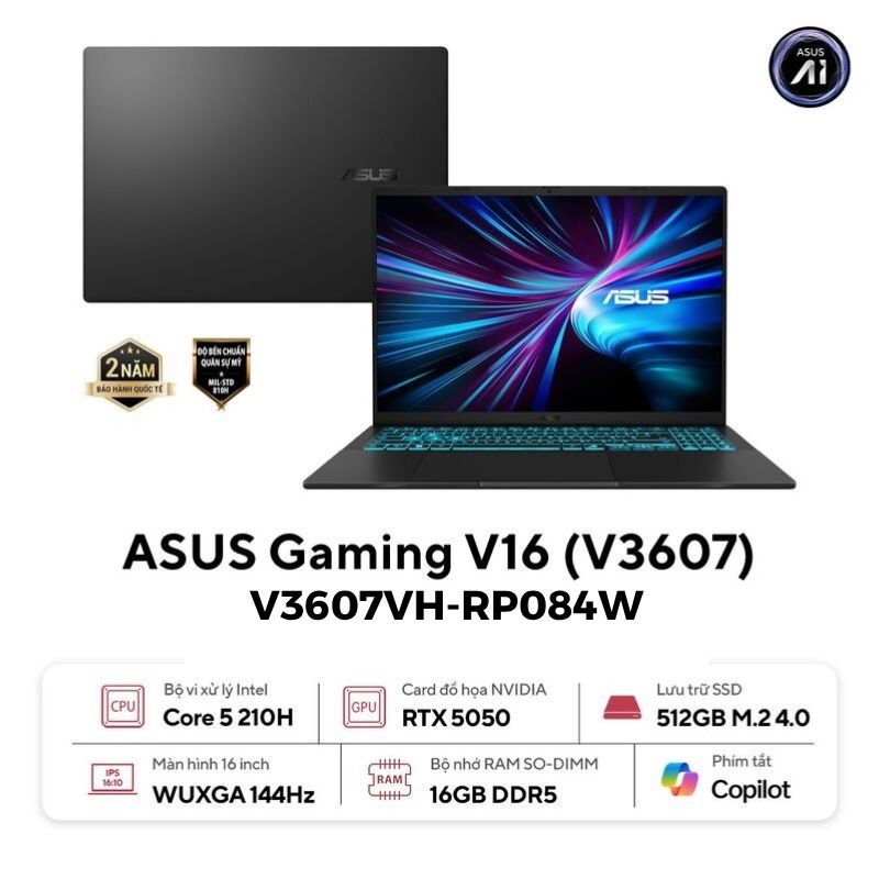 ASUS Gaming V16 (V3607VH-RP084W) | Core 5-210H 16GB 512GB RTX 5050 8GB 16'' WUXGA (New)