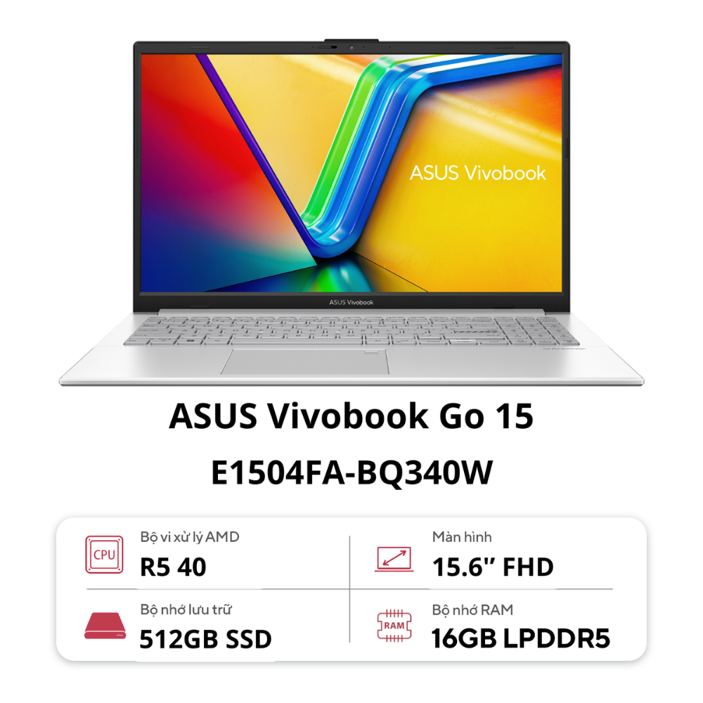 Asus Vivobook Go 15 E1504FA-BQ340W | Ryzen 5-40 16GB 512GB 15.6'' FHD Win11 (New)