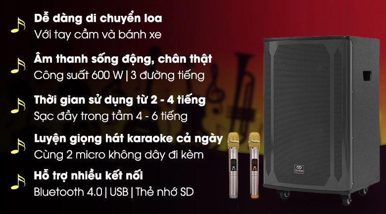 Loa kéo karaoke Zenbos K-200 600W