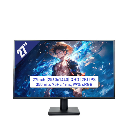 Màn hình LCD ASUS 27" VA27AQ (2560x1440/ IPS/ 75Hz/ 1ms/ Adaptive-Sync) Đen
