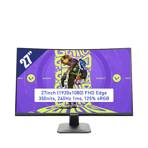 Màn hình LCD GIGABYTE 27'' GS27FC2 Gaming (1920x1080/ IPS/ 240hz/ 1ms/ FreeSync Premium/ Cong ) ( đen)