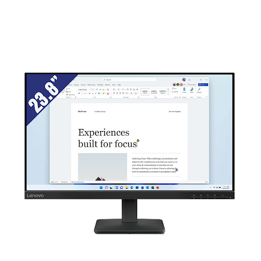 Màn hình LCD Lenovo 23.8" L24 - 4e (FHD 1920x1080/ IPS/ 100Hz/ 4ms/ Đen) (68C2KAC1VN)
