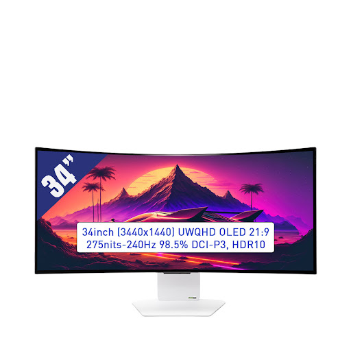 Màn hình LCD LG 34" OLED 34GX90SA-W.ATV (3440x1440/ OLED/ 240Hz/ 0.03ms/FreeSync Premium, G-SYNC Compatible) Trắng