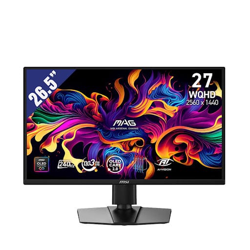 Màn hình LCD MSI 26.5" MAG 272QP QD-OLEDX24 (2560 x 1440/ QD-OLED/ 240Hz/ 0.03ms (GtG)/ NVIDIA G-SYNC Compatible,AMD FreeSync™ Premium) (đen)