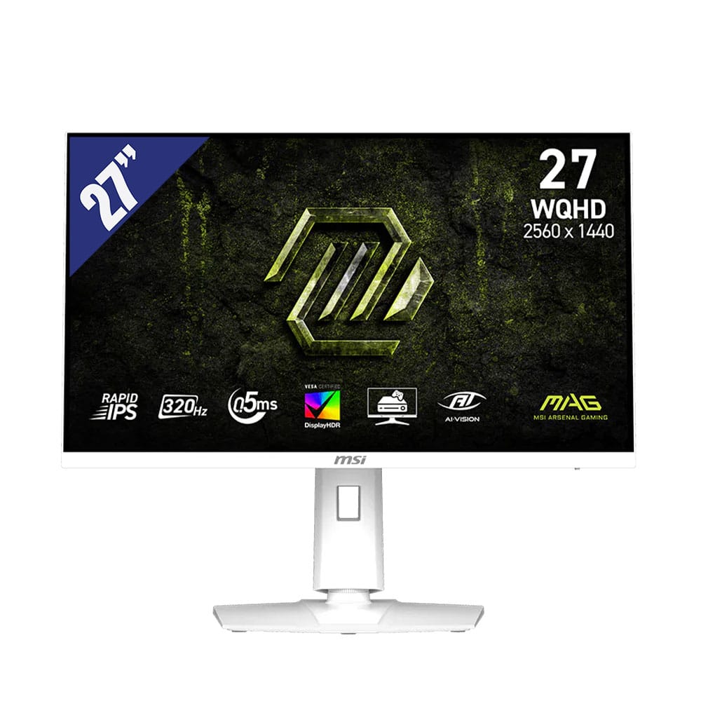 Màn hình LCD MSI 27"" MAG 274QRFW X32 (9S6-3CE49H-028)(2560 x 1440/ Rapid IPS/ 320Hz/ 0.5ms (GtG,Min.)/ NVIDIA G-SYNC Compatible AMD FreeSync™ Premium) (Trắng)