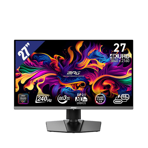 Màn hình LCD MSI 27" MPG 272URX QD-OLED (3840x2160/ QD-OLED/ 240Hz/ 0.03ms/ G-Sync Compatible) Đen