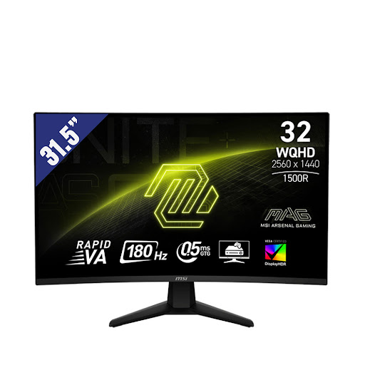 Màn hình LCD MSI 31.5" MAG 32CQ6F (2K/ Rapid VA/ 180Hz/ 0.5ms/ AMD FreeSync™) Đen
