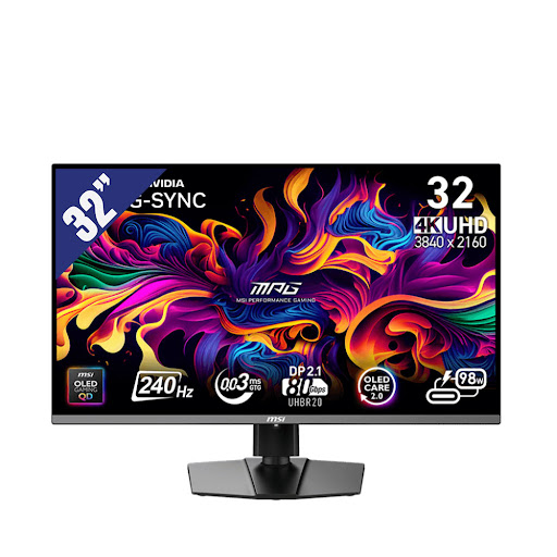 Màn hình LCD MSI 32" MPG 322URX QD-OLED (3840x2160/ QD-OLED/ 240Hz/ 0.03ms/ G-Sync Compatible) Đen
