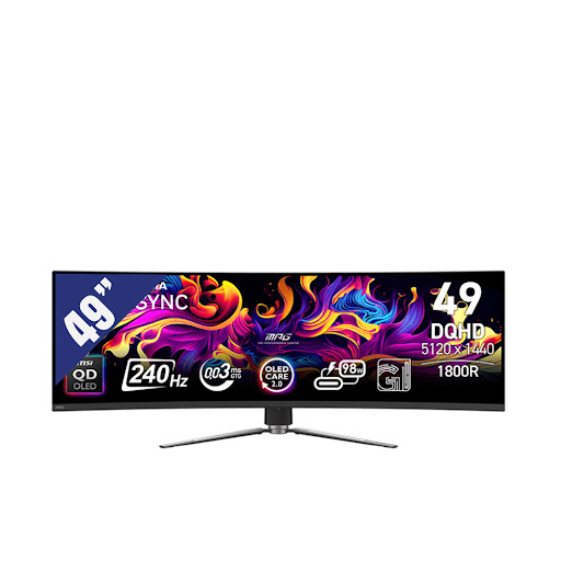 Màn hình LCD MSI 49" MPG 491CQPX QD-OLED (5120x1440/ QD-OLED/ 240Hz/ 0.03ms/ G-Sync Compatible/ Cong) Đen