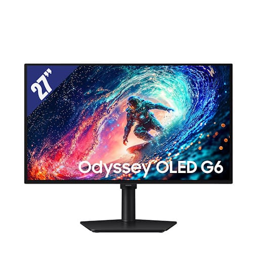 Màn hình LCD Samsung 27" Odyssey G6 (LS27HG612SEXXV) (2560 x 1440/QD-OLED/240Hz/ 0.03ms (GTG)/ AMD FreeSync Premium, NVIDIA G-SYNC Compatible)(Đen)