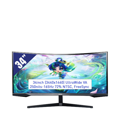 Màn hình LCD SAMSUNG 34'' LC34G55TWWEXXV( 3440 x 1440, VA, 165Hz, 1ms)