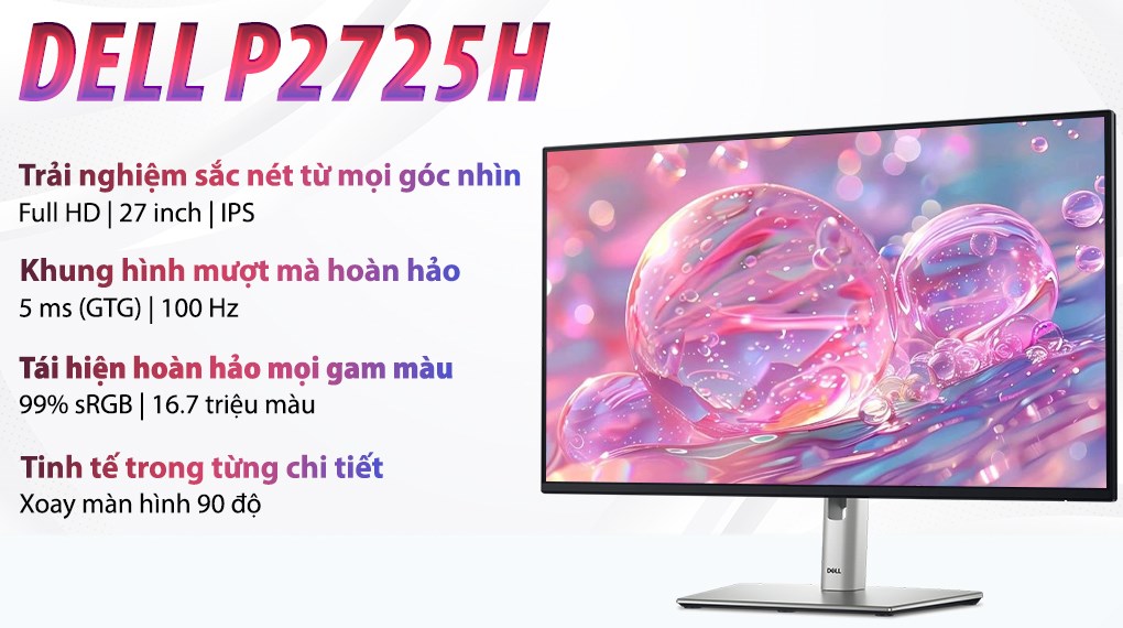 Màn hình Dell P2725H 27 inch FHD/IPS/100Hz/5ms