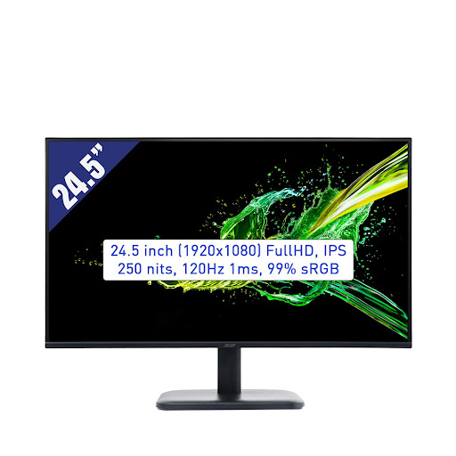 Màn Hình/ LCD ACER EK251Q G 24.5INCH/1920X1080/120Hz/IPS/VGA/HDMI/LED/ĐEN(UM.KE1SV.G01)