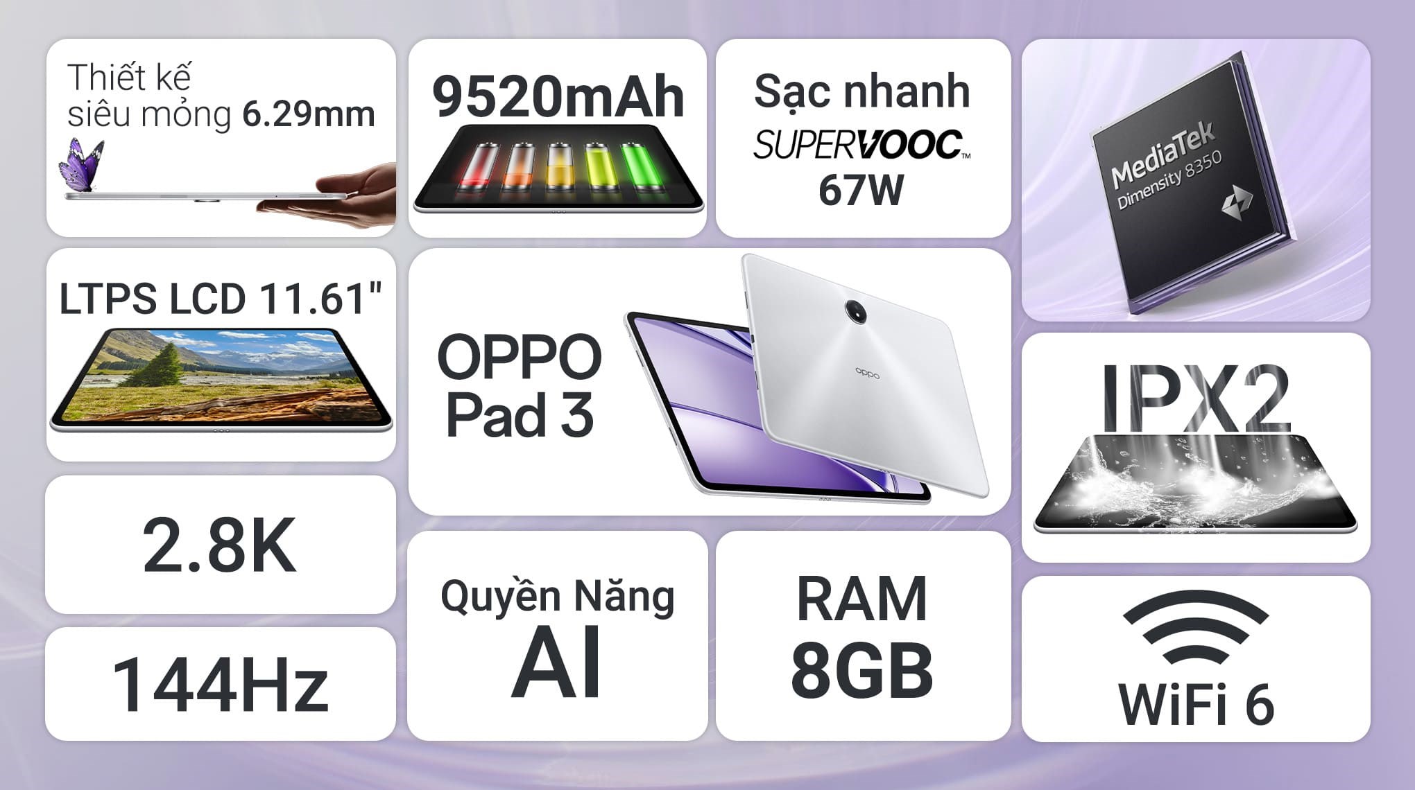 Máy tính bảng OPPO Pad 3 8GB/256GB