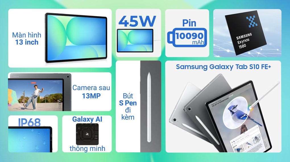 Máy tính bảng Samsung Galaxy Tab S10 FE+ WiFi 8GB/128GB