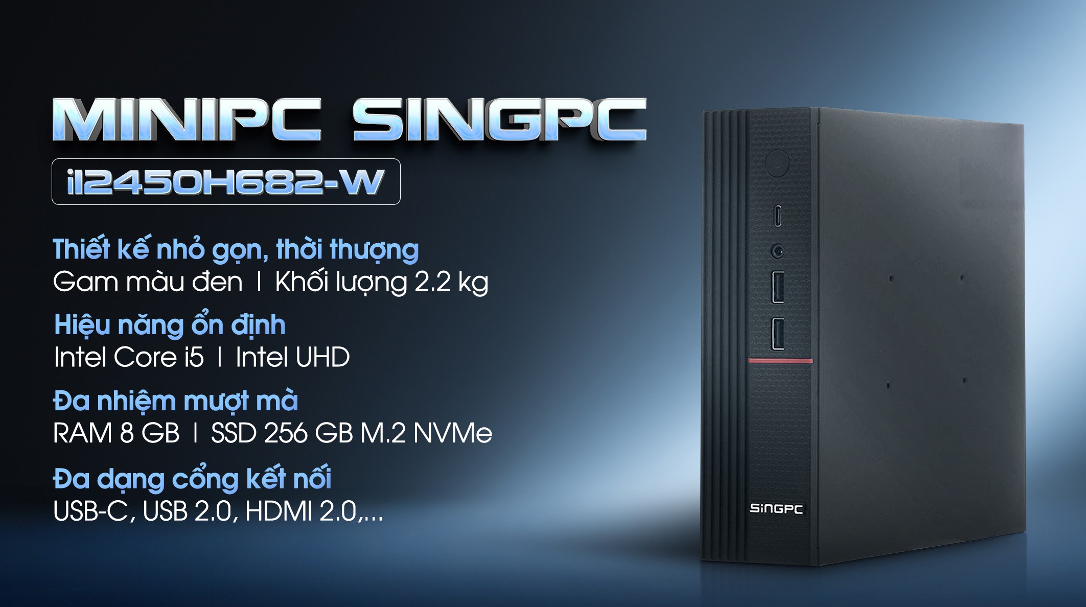 MiniPC SingPC i12450H682-W i5 12450H/8GB/256GB/Win11Pro