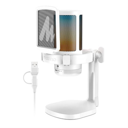 Micro có dây Maono RGB DGM20 White (1 bộ thu)