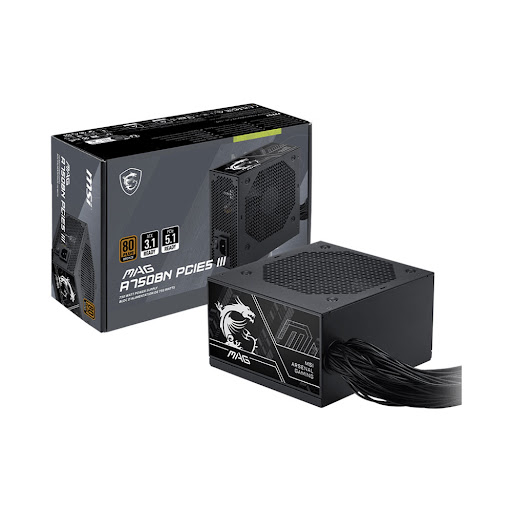 Nguồn máy tính MSI A750BN PCIE5 III - 750W - 80 Plus - Non Modular (306-7ZPTX11-HD8)
