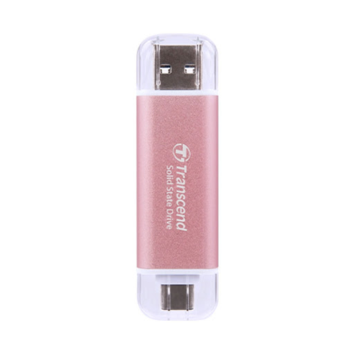 Ổ cứng di động SSD Transcend ESD310P 1TB 1050MB/s, Type-C & USB A (TS1TESD310P) (Hồng)