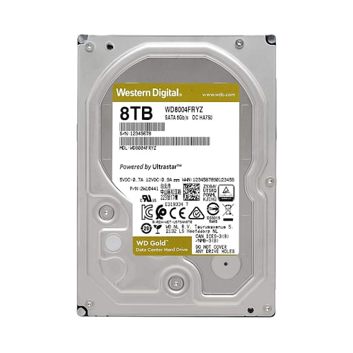 Ổ cứng gắn trong/ HDD Desktop WD Gold 8TB 3.5" Sata 3 (WD8004FRYZ)