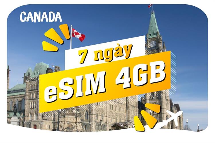 eSIM du lịch Bluecom Canada 4GB/7 Ngày