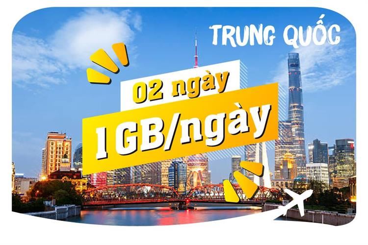 eSIM du lịch Bluecom China 1GB/Ngày 2 Ngày