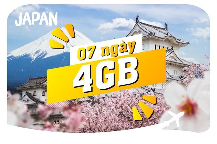 eSIM du lịch Bluecom Japan 4GB/7 Ngày