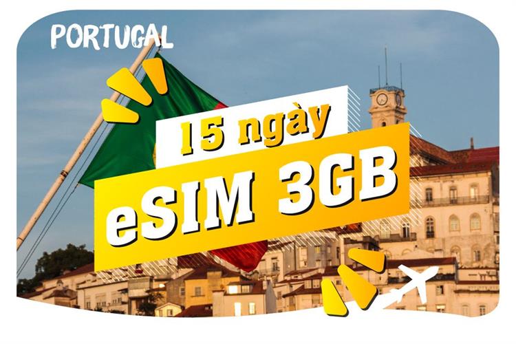 eSIM du lịch Bluecom Portugal 3GB/15 Ngày