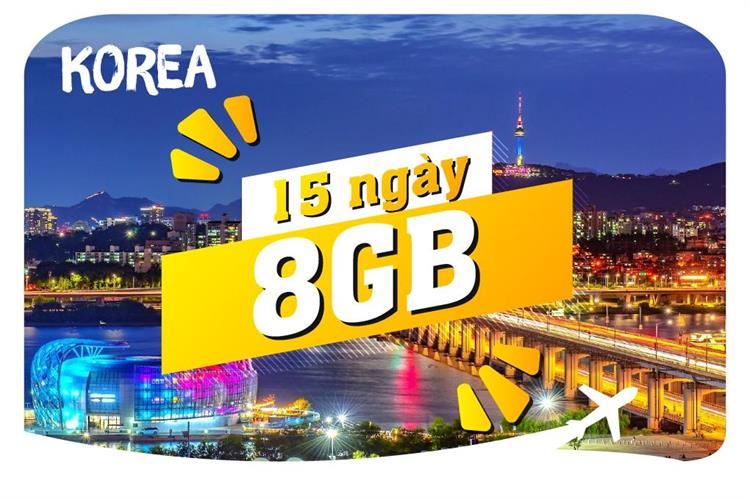 eSIM du lịch Bluecom South Korea 8GB/15 Ngày